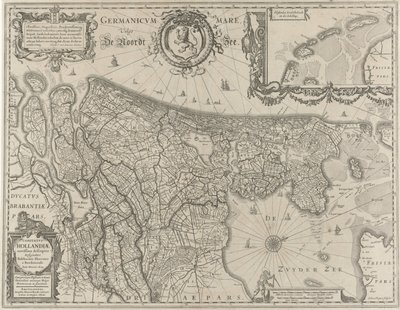 Topographical Map of Holland by Salomon Rogiers