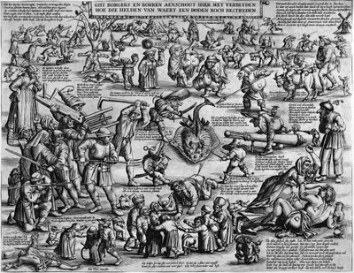 Ghy Citizens and Farmers Rejoice Here Seeing How the Heroes of Worth Fight a Deadly Smoke by Salomon Savery