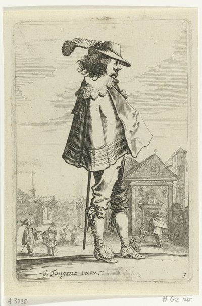 Standing Officer in Profile, Armed Officers and Soldiers (series title) by Salomon Savery