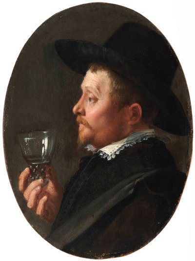 Man Holding a Roemer by Salomon de Bray