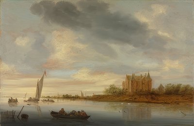 Castle on a River. 1644 by Salomon van Ruisdael or Ruysdael
