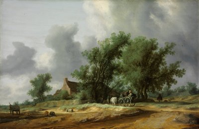 Road in the Dunes with a Carriage by Salomon van Ruisdael or Ruysdael