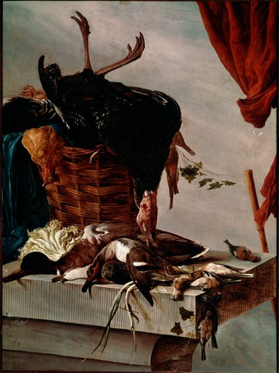 Still Life with Turkey by Salomon van Ruisdael or Ruysdael
