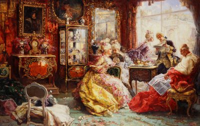 An Afternoon in the Salon by Salvador Sanchez Barbudo