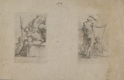 Seated Man, Seen from Back, Holding Ax by Salvator Rosa