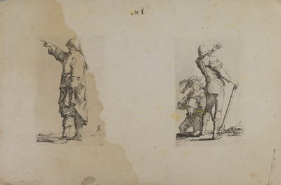 Standing Man with Long Hat, Pointing by Salvator Rosa