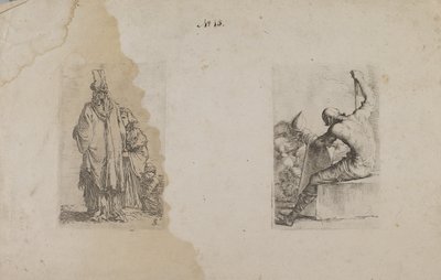 (Figurine Series) Turbaned Man, Seen from Back by Salvator Rosa