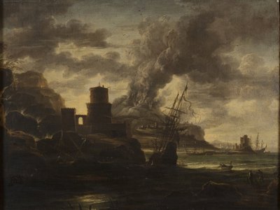 Harbour Scene by Salvator Rosa