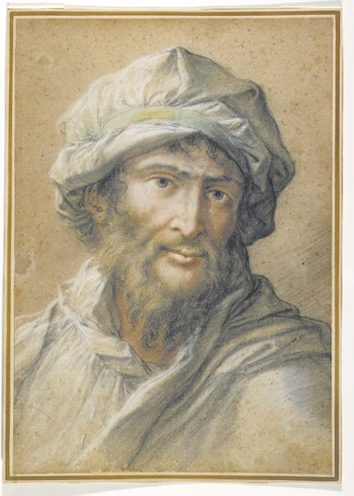 Head of a Bearded Man Wearing a Turban by Salvator Rosa