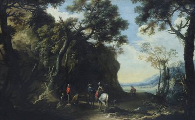Landscape with Travellers Asking the Way, c.1641 by Salvator Rosa