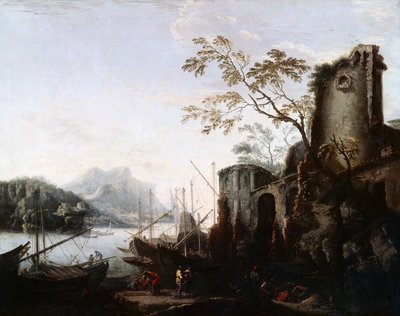 Marine Landscape with Towers by Salvator Rosa