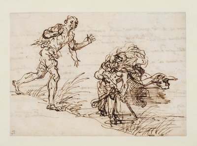 Mercury and the Dishonest Woodman (recto), c.1655-1659 by Salvator Rosa
