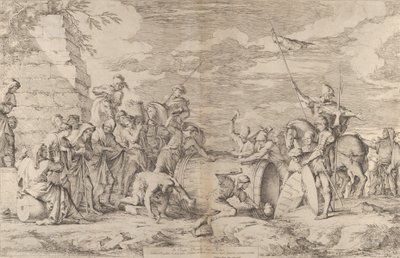 The death of Marcus Atilius Regulus, shown being nailed into a tub by the Carthaginians by Salvator Rosa