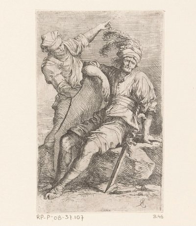 Two Soldiers (series title: Small Figures) by Salvator Rosa