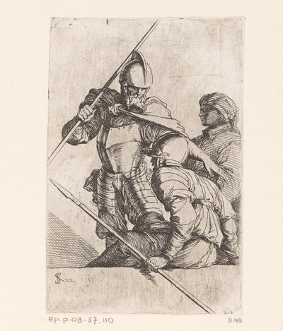 Two Soldiers and a Figure with Turban (Small Figures series) by Salvator Rosa