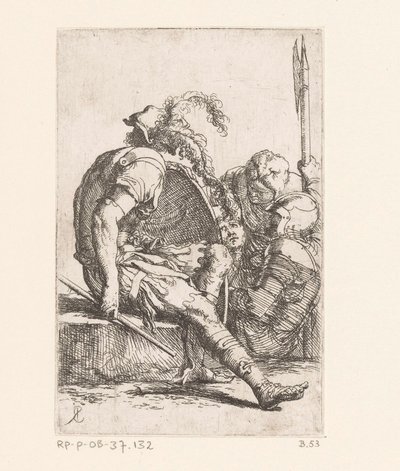 Four Soldiers (series title: Small Figures) (series title: Figurine) by Salvator Rosa