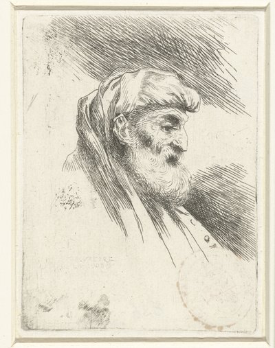 Head of an Old Man with Beard by Salvatore Castiglione (signed by artist)