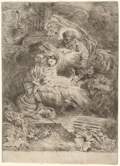 The Nativity with God the Father and the Holy Spirit by Salvatore Castiglione