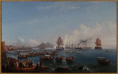 Departure by Boat of the Duchess of Aumale in the Gulf of Naples by Salvatore Fergola