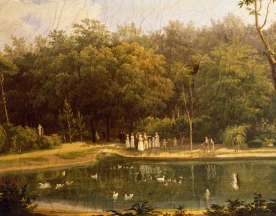 Fish-pond in Real Bosco (Royal Wood) of Portici by Salvatore Fergola