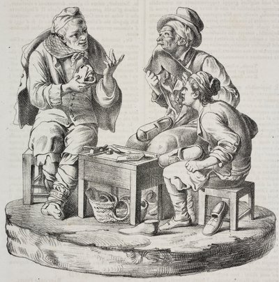 Cobbler in dispute, statuettes by Giacomo Bongiovanni and Giuseppe Vaccaro by Salvatore Puglia