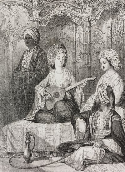 Harem in the East (lithograph) by Salvatore Puglia