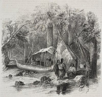 Native Americans in Canada, from Poliorama Pittoresco, No. 43, June 3 by Salvatore Puglia