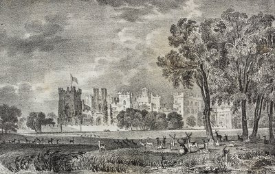 Raby Castle, Durham, England, United Kingdom, lithograph by Salvatore Puglia from Poliorama Pittoresco by Salvatore Puglia