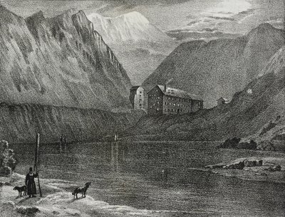 View of Great St Bernard Hospice from Lake, Italy-Switzerland Border, from Poliorama Pittoresco, No. 9, October 9 by Salvatore Puglia