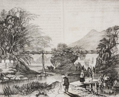 View of Hong Kong valley, China, lithograph by Salvatore Puglia from Poliorama Pittoresco by Salvatore Puglia