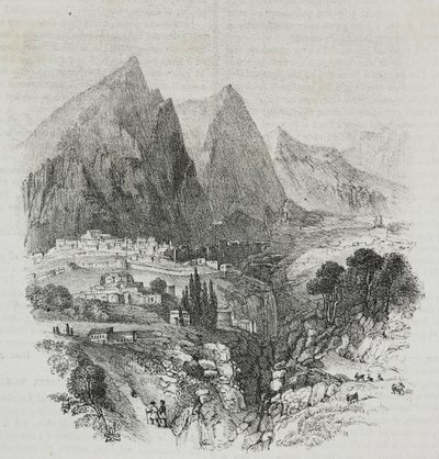 View of Mount Parnassus from Delphi, Greece, from Poliorama Pittoresco, No. 46, June 25 by Salvatore Puglia