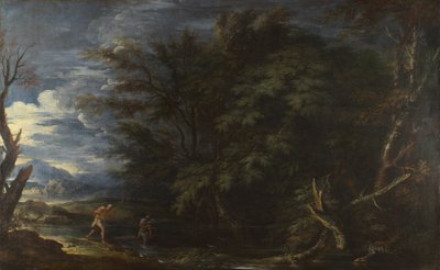 Landscape with Mercury and the Dishonest Woodman by Salvatore Rosa