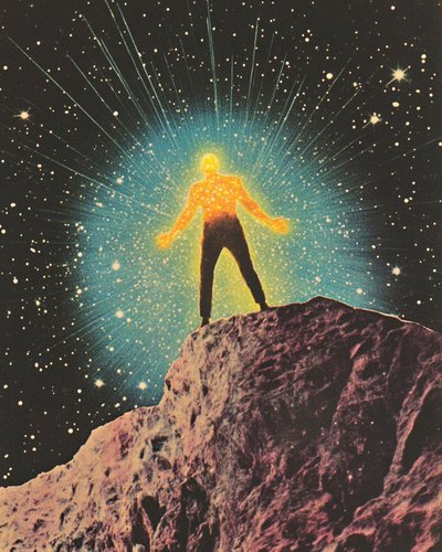 Enlightened Man Cosmic Night by Samantha Hearn