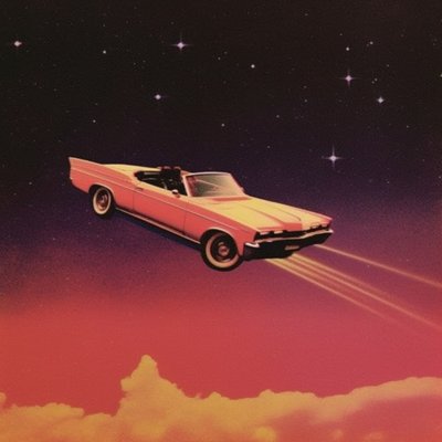 Pink Car Cosmic Journey by Samantha Hearn