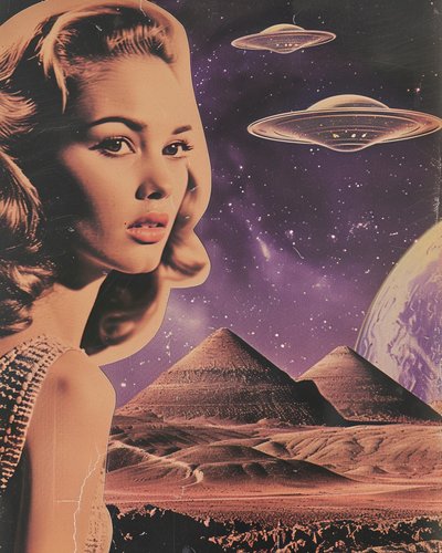Retro Alien Pyramids by Samantha Hearn