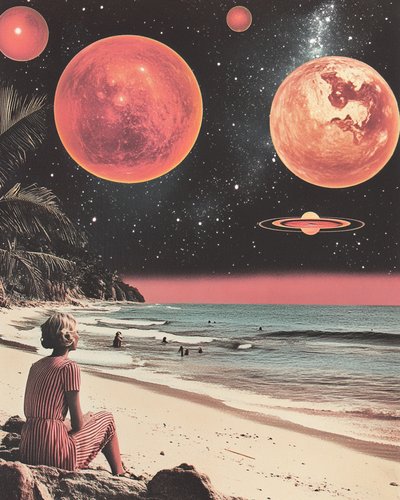 Retro Space Beach by Samantha Hearn