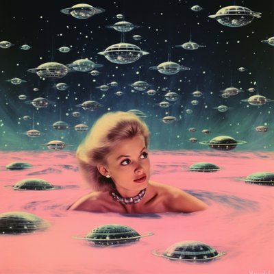 Retro Space Girl Dream by Samantha Hearn