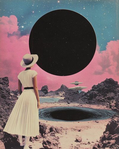 Woman Watches Cosmic Horizon by Samantha Hearn