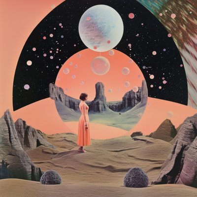 Woman in Cosmic Desert by Samantha Hearn