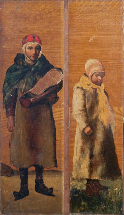 Decorative panels depicting everyday Sami life by Sami School
