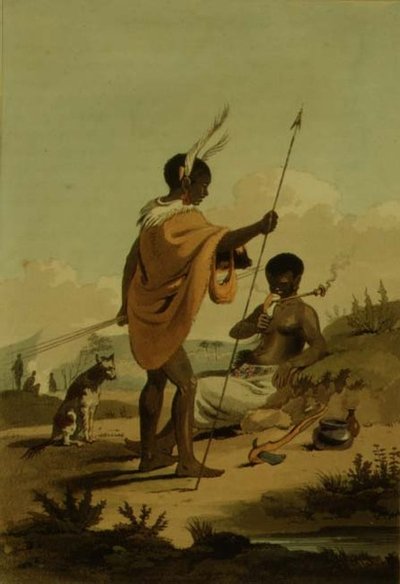 Bushooana Man and Woman by Samuel (after) Daniell