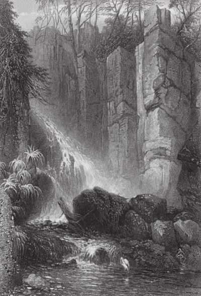 Australia: Cataract Gle, Mount Wellington, Tasmania by Samuel (after) Prout