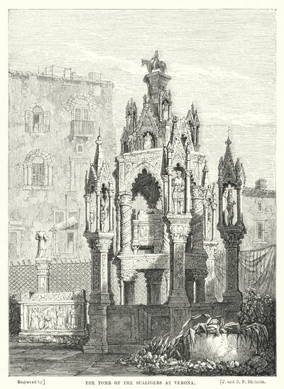 The Tomb of the Scaligers at Verona (engraving) by Samuel (after) Prout