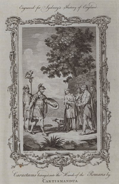 Caractacus betrayed into the Hands of the Romans by Cartismandua by Samuel (after) Wale