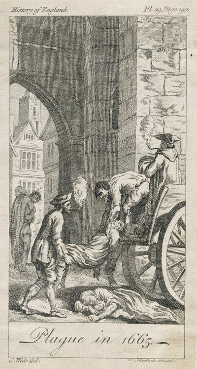 Collecting Plague Victims, Holywell Lane, Shoreditch, London, UK by Samuel (after) Wale