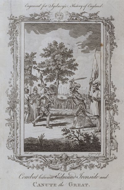 Combat between Edmund Ironside and Canute the Great by Samuel (after) Wale
