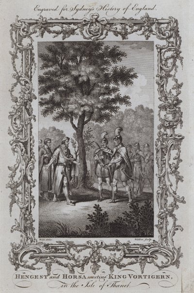 Hengest and Horsa meeting King Vortigern, in the Isle of Thanet by Samuel (after) Wale