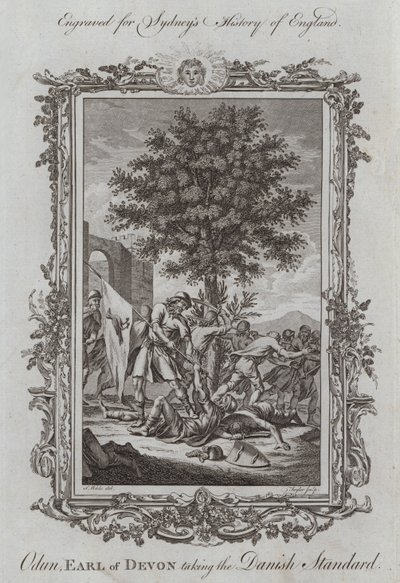 Odun, Earl of Devon taking the Danish Standard by Samuel (after) Wale