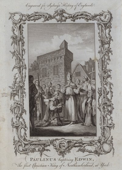 Paulinus baptizing Edwin, the first Christian King of Northumberland, at York by Samuel (after) Wale