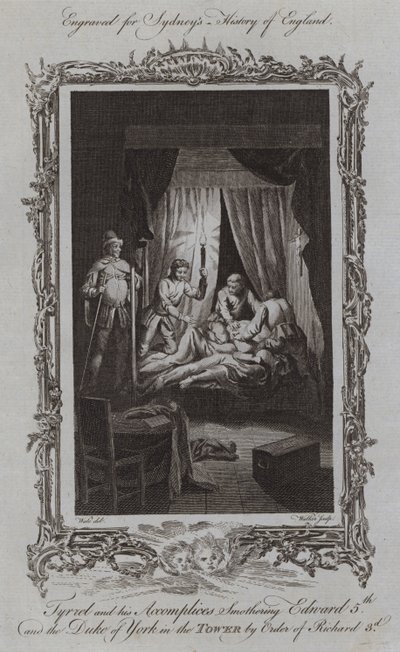 Tyrrel and his Accomplices Smothering Edward V and the Duke of York in the Tower by Order of Richard III by Samuel (after) Wale
